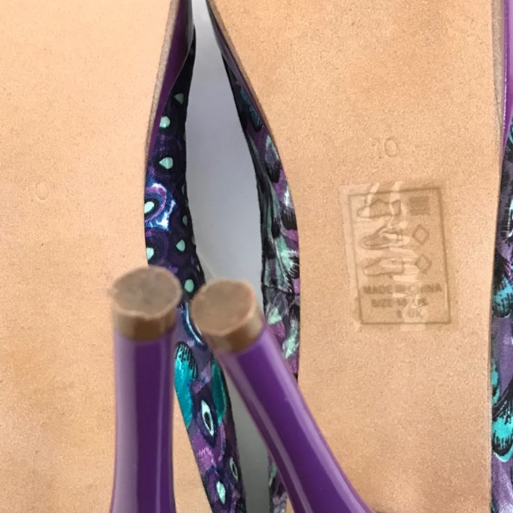 SHOE DAZZLE Platform Stiletto Pumps Purple Peacock Women’s Size 10